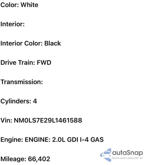 2019 Ford Transit T-150 z USA, uszkodzony, nr VIN 1FDZK1CM1KKXXXXXX